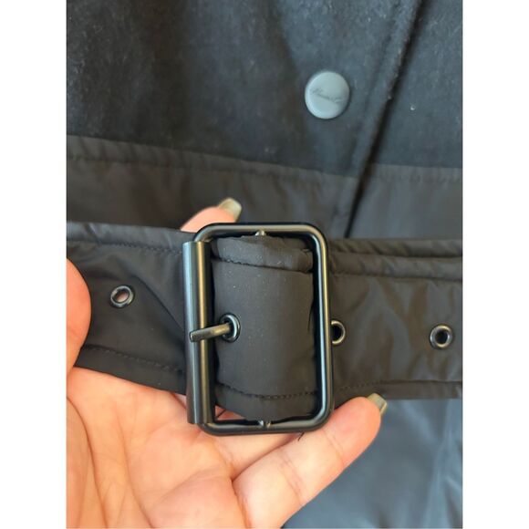 Kenneth Cole belted Mixed Media Down Feather puffer coat XL minimalist career - Picture 11 of 11